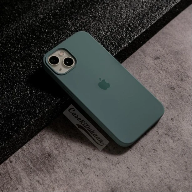 Midnight Green Silicon Case For iPhone 13 Mini