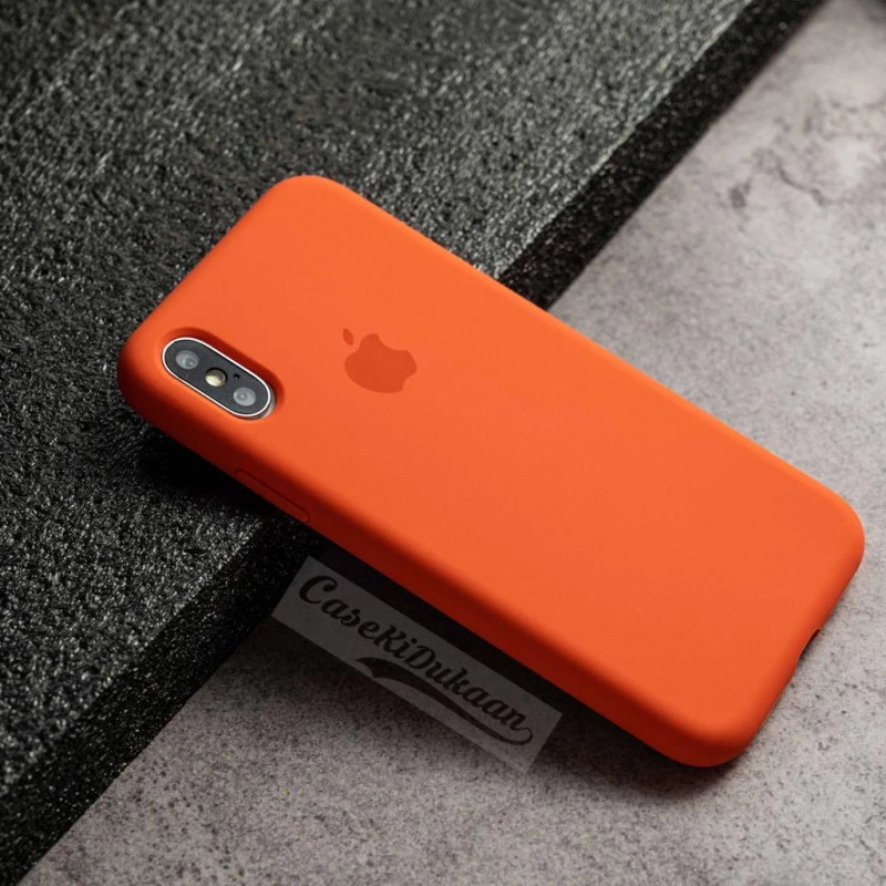 Orange Silicon Case For iPhone Xs