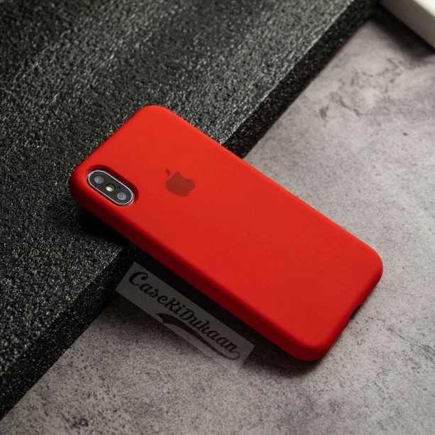 Red Silicon Case For iPhone Xs