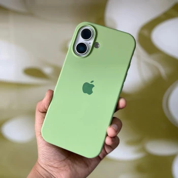Light Green Silicon Case For iPhone 16 Plus
