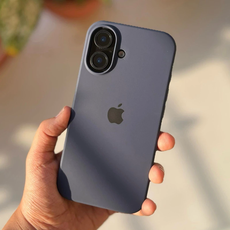Dark Blue Silicon Case For iPhone 17
