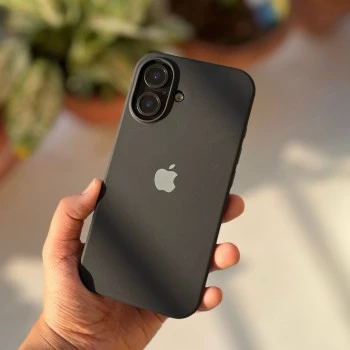 Black Silicon Case For iPhone 16 Plus