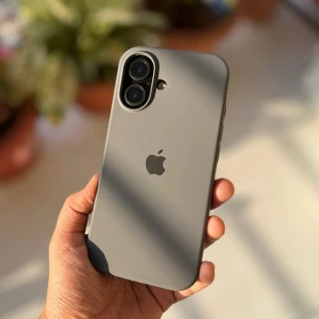 Dark Grey Silicon Case For iPhone 16 Plus