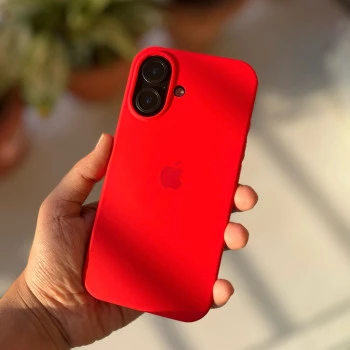 Red Silicon Case For iPhone 16 Plus