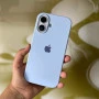 Light Blue Silicon Case For iPhone 16 Plus