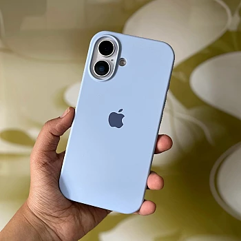 Light Blue Silicon Case For iPhone 17