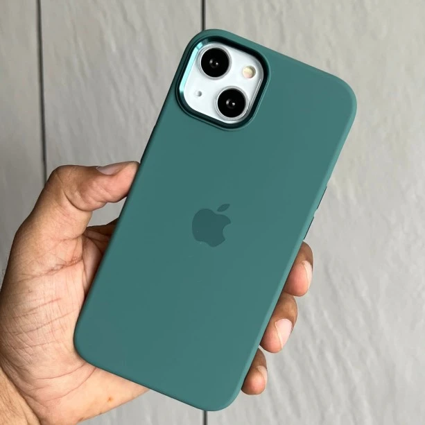Silicon case with metal buttons for iPhone 11 midnight green