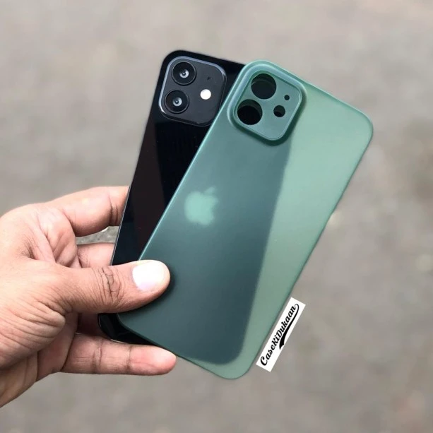 Slim Transparent Ultra Thin Case For iPhone 12 Green Color