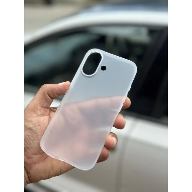Ultra Thin Semi Transparent Case for iPhone 17 – White | Sleek & Minimal Cover