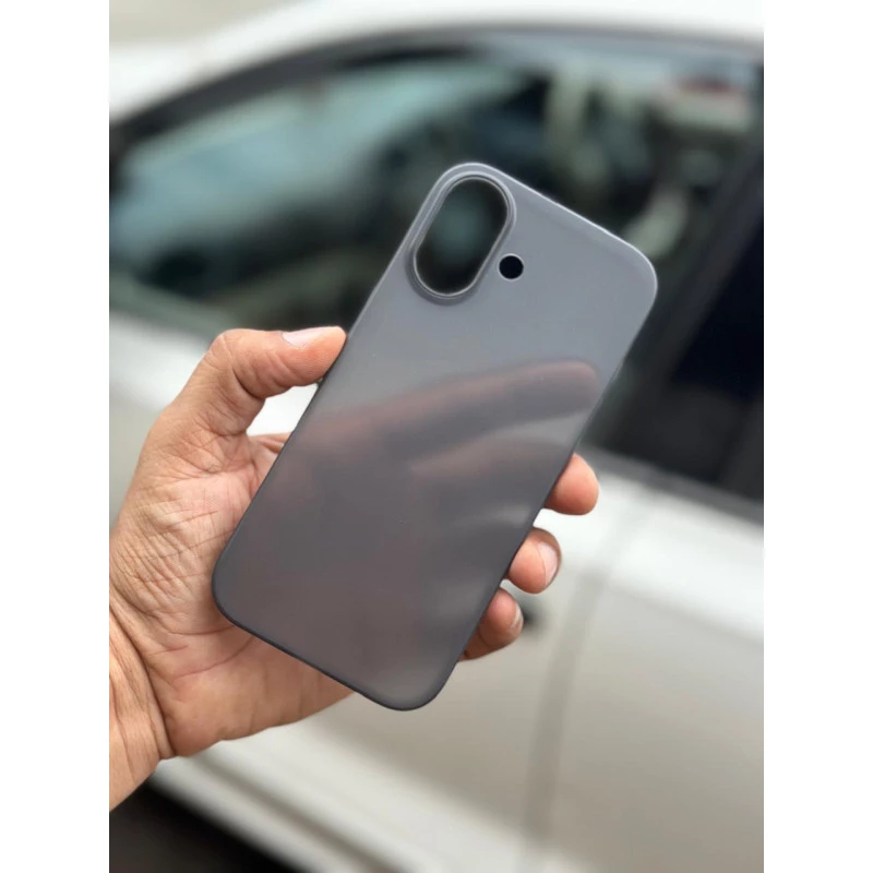 Ultra Thin Semi Transparent Case for iPhone 17 – Black | Sleek & Minimal Cover