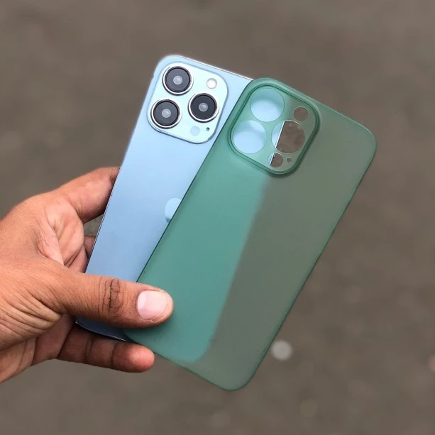 Green Slim Transparent Ultra Thin Case For iPhone 13 Mini