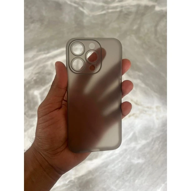 Grey Slim Transparent Ultra Thin Case For iPhone 15 Pro