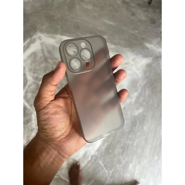Grey Slim Transparent Ultra Thin Case For iPhone 15 Pro
