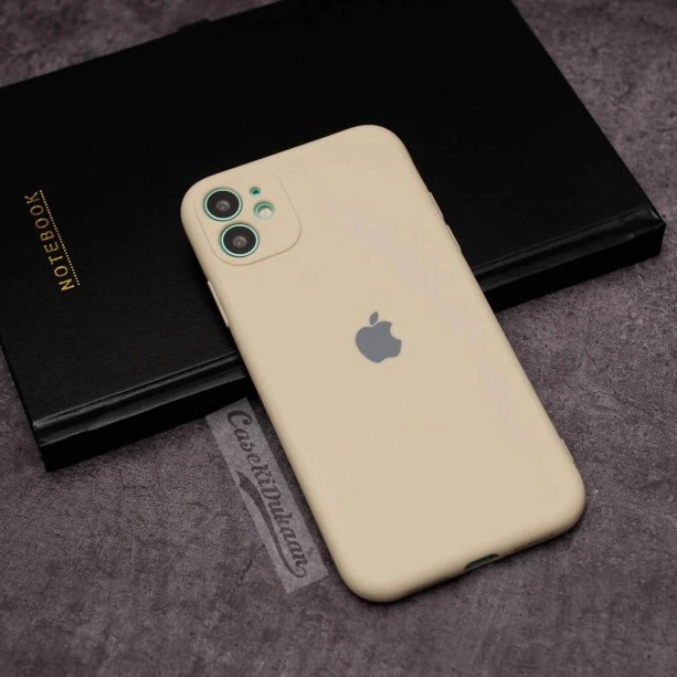 Cream rubber soft case for iPhone 11
