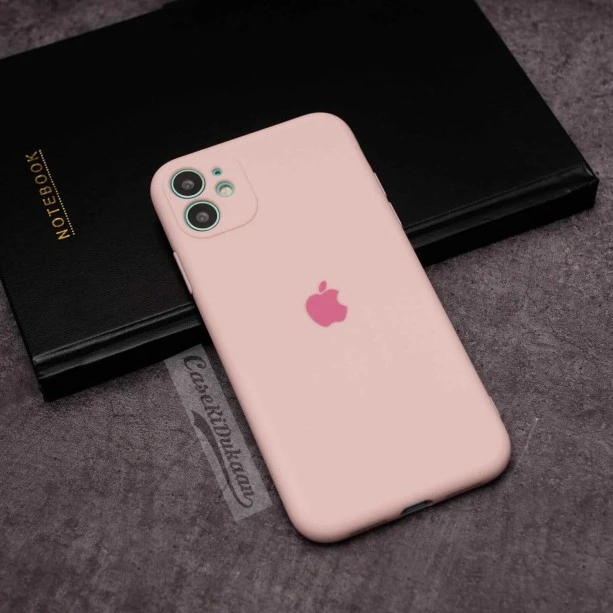 Light pink rubber soft case for iPhone 11