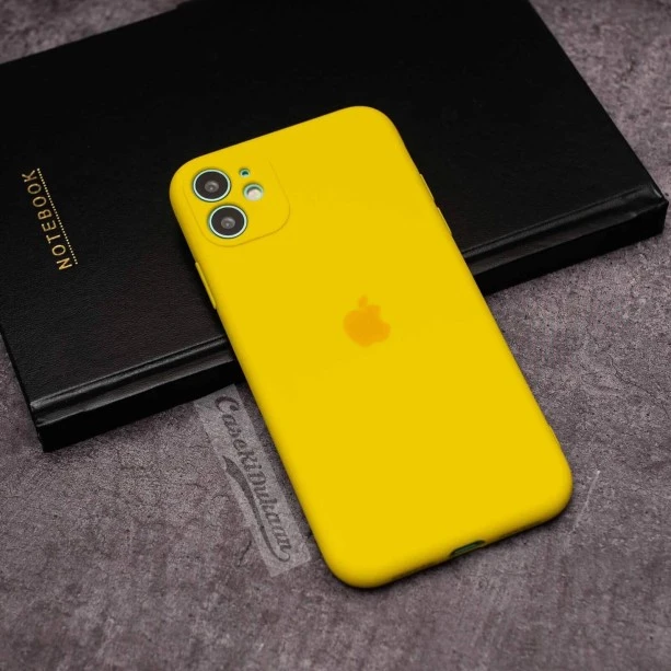 Yellow rubber soft case for iPhone 11