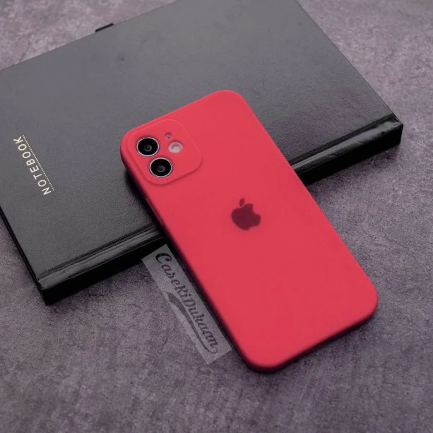 Light red rubber soft case for iPhone 12