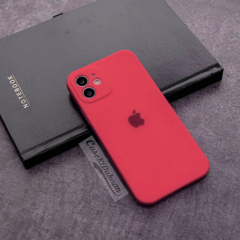 Light red rubber soft case for iPhone 12