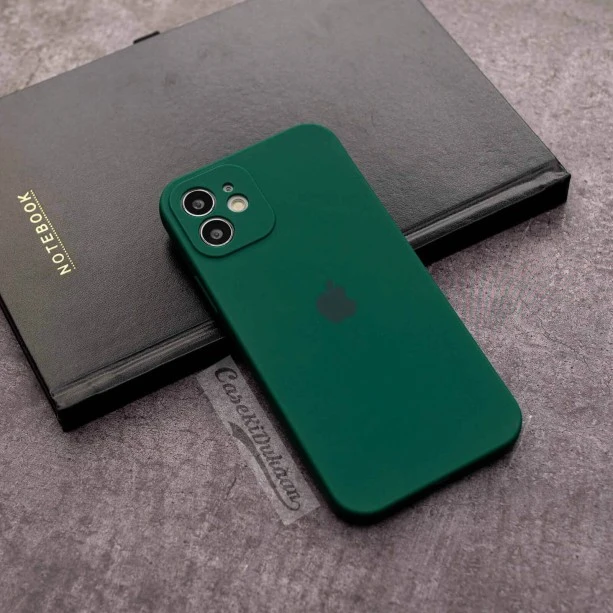 Dark green rubber soft case for iPhone 12