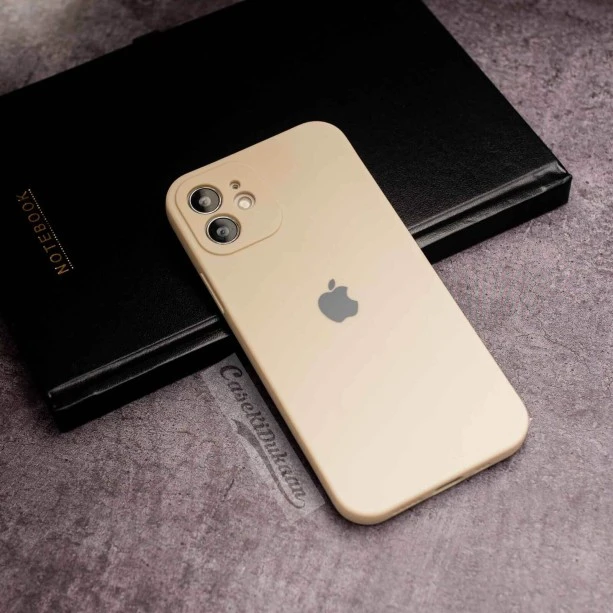 Cream rubber soft case for iPhone 12