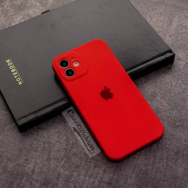 Red rubber soft case for iPhone 12