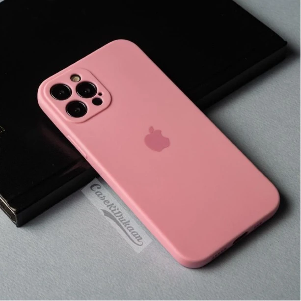 Rubber soft case for iPhone 12 Pro Max : Dark Pink Color