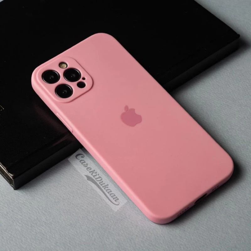 Rubber soft case for iPhone 12 Pro Max : Dark Pink Color