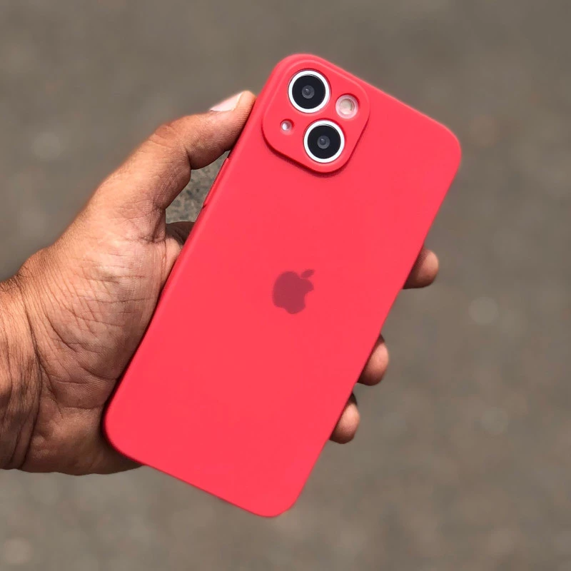 Light Red Soft Rubber Case For iPhone 13