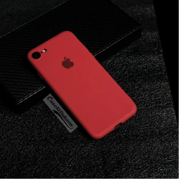 Soft Flexible Rubber Case For iPhone 7 / iPhone 8 Salsa Red