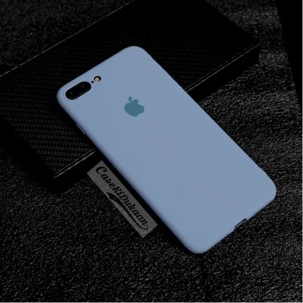 Soft Flexible Rubber Case For iPhone 7 Plus / iPhone 8 Plus Light Blue