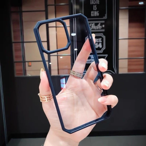 Dark Blue Bumper Shockproof Case For iPhone 13