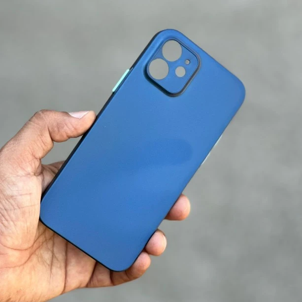 Blue Slim Transparent Ultra Thin Case For iPhone 12