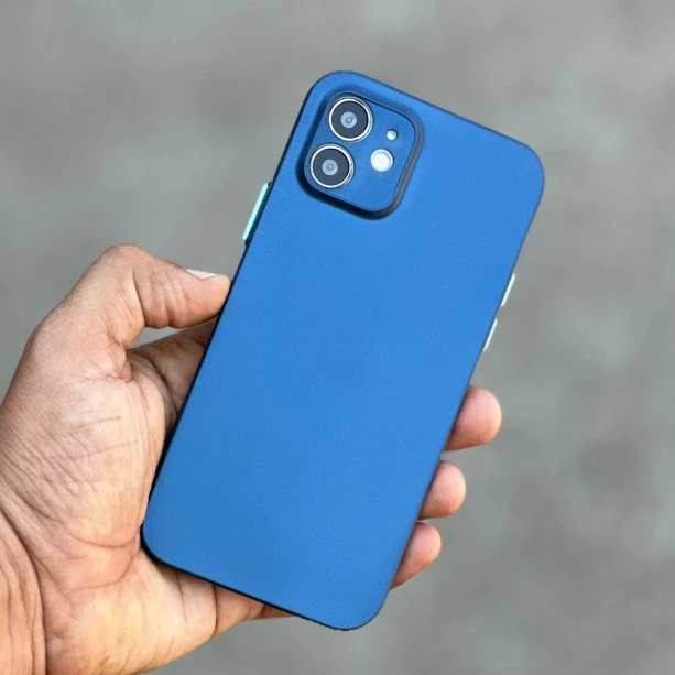 Blue Slim Transparent Ultra Thin Case For iPhone 12