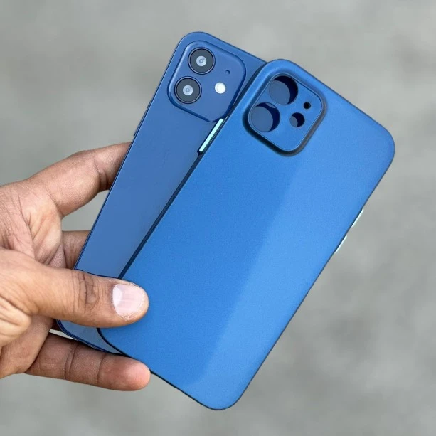Blue Slim Transparent Ultra Thin Case For iPhone 12