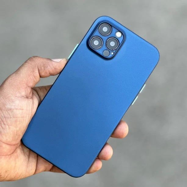 Blue Slim Transparent Ultra Thin Case For iPhone 12 Pro
