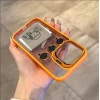 Premium iPhone 15 Plus Cover with Metal Stand, Camera Lens Protector, and Shockproof Design - Orange