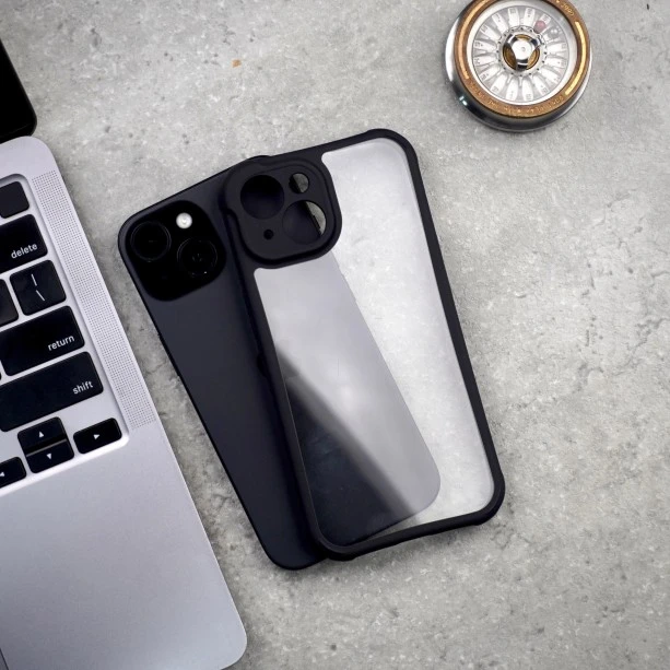 iPhone case with full camera protection and raised edges