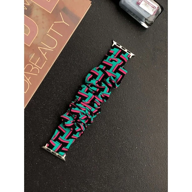 iWatch Strap For Girls Scrunchies Band Compatible With Apple Watch Series Ultra/8/SE/7/6/5/4/3/2/1 Design 101