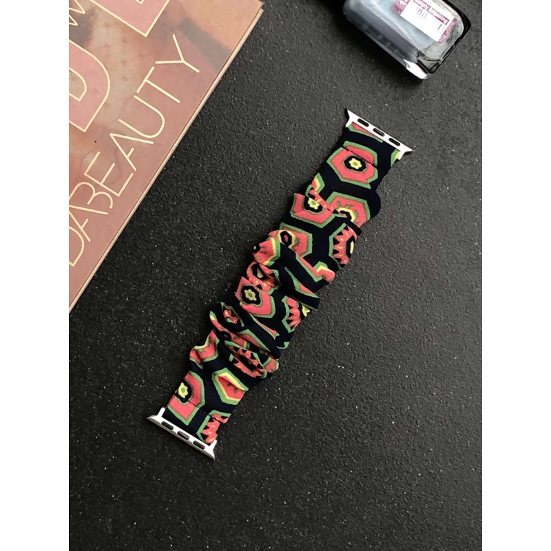 iWatch Strap For Girls Scrunchies Band Compatible With Apple Watch Series Ultra/8/SE/7/6/5/4/3/2/1 Design 124