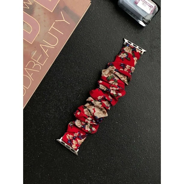 iWatch Strap For Girls Scrunchies Band Compatible With Apple Watch Series Ultra/8/SE/7/6/5/4/3/2/1  Design 125