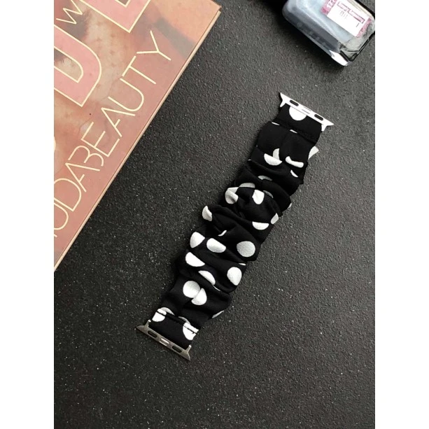 iWatch Strap For Girls Scrunchies Band Compatible With Apple Watch Series Ultra/8/SE/7/6/5/4/3/2/1 For Size (38/40/41mm)  Design 130