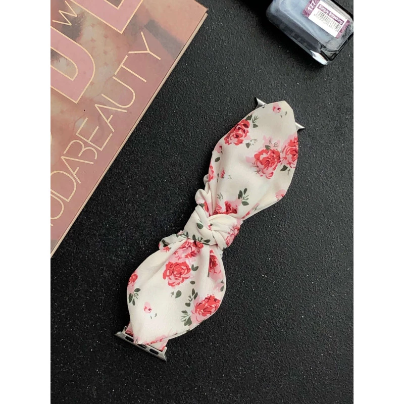 iWatch Strap For Girls Scrunchies Band Compatible With Apple Watch Series SE/7/6/5/4/3/2/1 Size (42/44/45/49mm) Design 134