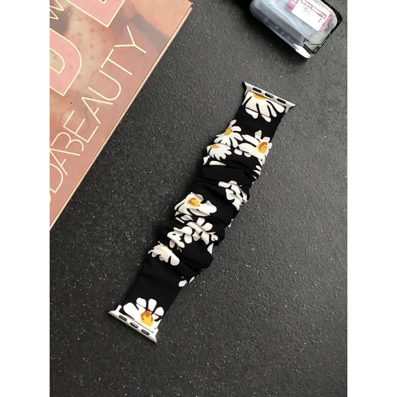 iWatch Strap For Girls Scrunchies Band Compatible With Apple Watch Series SE/7/6/5/4/3/2/1 Design 142