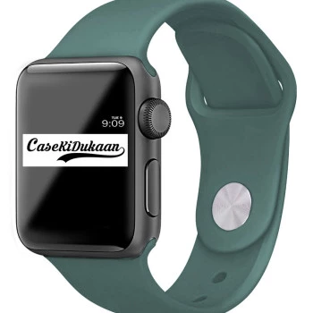 Midnight Green iWatch Silicone Strap Compatible with Watch Series Ultra/8/Se/7/6/5/4/3/2/1 Size: 42mm/44mm/45mm/49mm