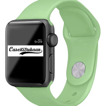 Mint Green iWatch Silicone Strap Compatible with Watch Series Ultra/8/Se/7/6/5/4/3/2/1 Size: 42mm/44mm/45mm/49mm