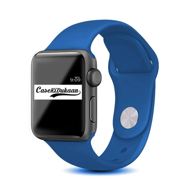Olympic Blue iWatch Silicone Strap Compatible with Watch Series Se/7/6/5/4/3/2/1 Size: 38mm/40mm/41mm
