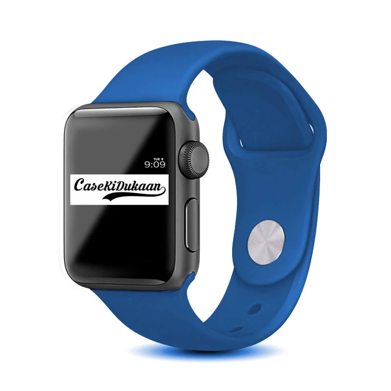 Olympic Blue iWatch Silicone Strap Compatible with Watch Series Se/7/6/5/4/3/2/1 Size: 38mm/40mm/41mm