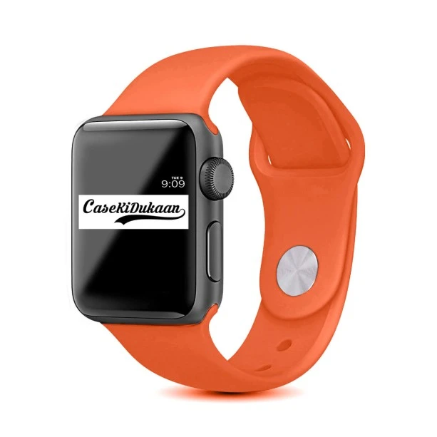 Nova Orange  iWatch Silicone Strap Compatible with Watch Series Ultra/8/Se/7/6/5/4/3/2/1 Size: 42mm/44mm/45mm/49mm