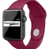 Wine Red iWatch Silicone Strap Compatible with Watch Series Ultra/8/Se/7/6/5/4/3/2/1 Size: 42mm/44mm/45mm/49mm
