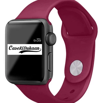 Wine Red iWatch Silicone Strap Compatible with Watch Series Ultra/8/Se/7/6/5/4/3/2/1 Size: 38mm/40mm/41mm